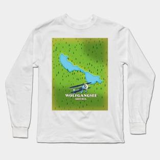 Wolfgangsee Lake Austria lake map Long Sleeve T-Shirt